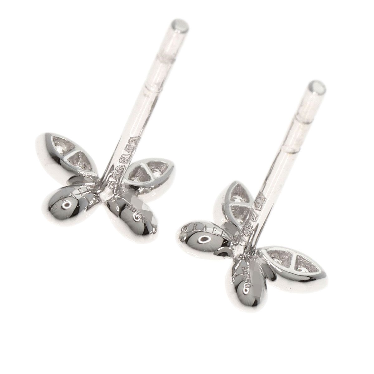 GRAFF グラフ プティ スタッド パピヨン ダイヤモンド ピアス K18WG  