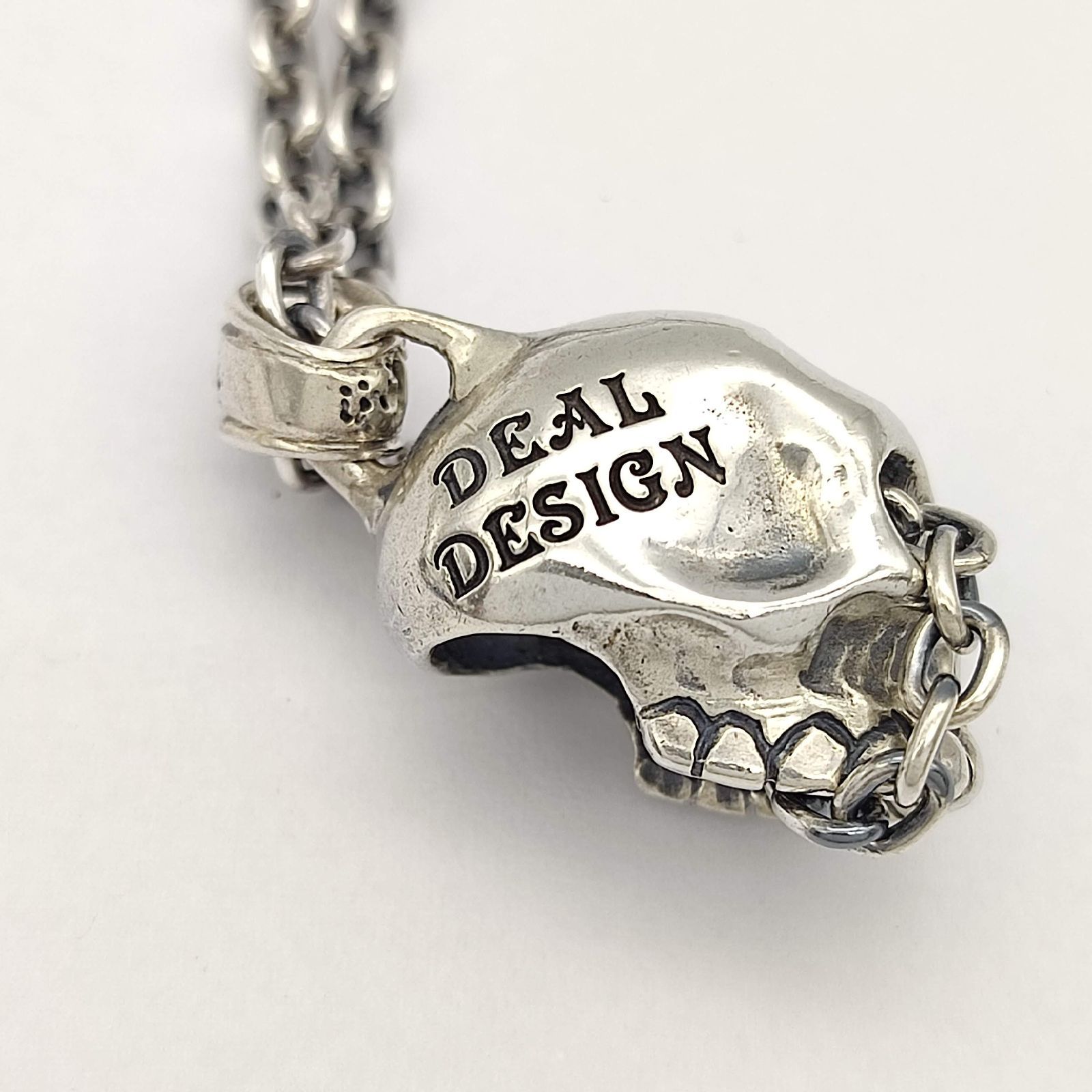 ディールデザイン シルバースカルネックレス 美品】DEAL DESIGN ディールデザイン スカルネックレス SILVER