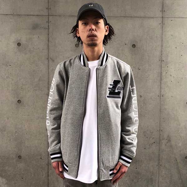 LEFLAH レフラー スウェットスタジャン STUDIUM JACKET (GREY)