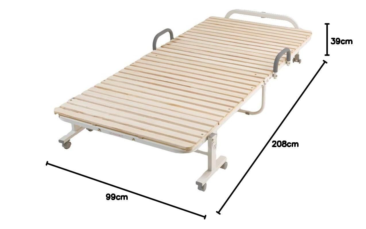 ベッドフレーム シングル すのこ31枚タイプ 折りたたみ 桐無垢材 すのこベッド ナチュラル アイリスプラザ FDBB-9939 WWW_KANDAIZUMI_COM