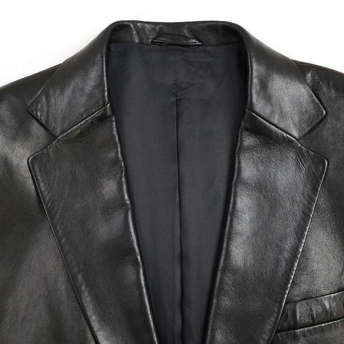 美品✨グッチ 牛革 レザー テーラードジャケット ブラック 2B S相当 GUCCI グッチ 2Bレザーテーラードジャケット ブラック 50 - メルカリ