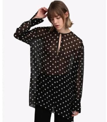 セオリー Polka Dot Silk チュニック S ブラック