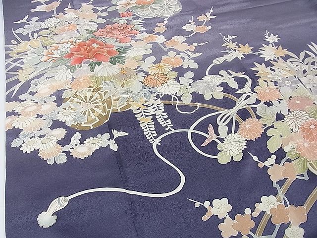 平和屋本店■極上　創業460年・千總　訪問着　駒刺繍　花車　暈し染め　金彩　高島屋扱い　反端付き　逸品　DZAA1329kh4 平和屋本店□極上 創業460年・千總 訪問着 駒刺繍 花車 暈し染め 金彩