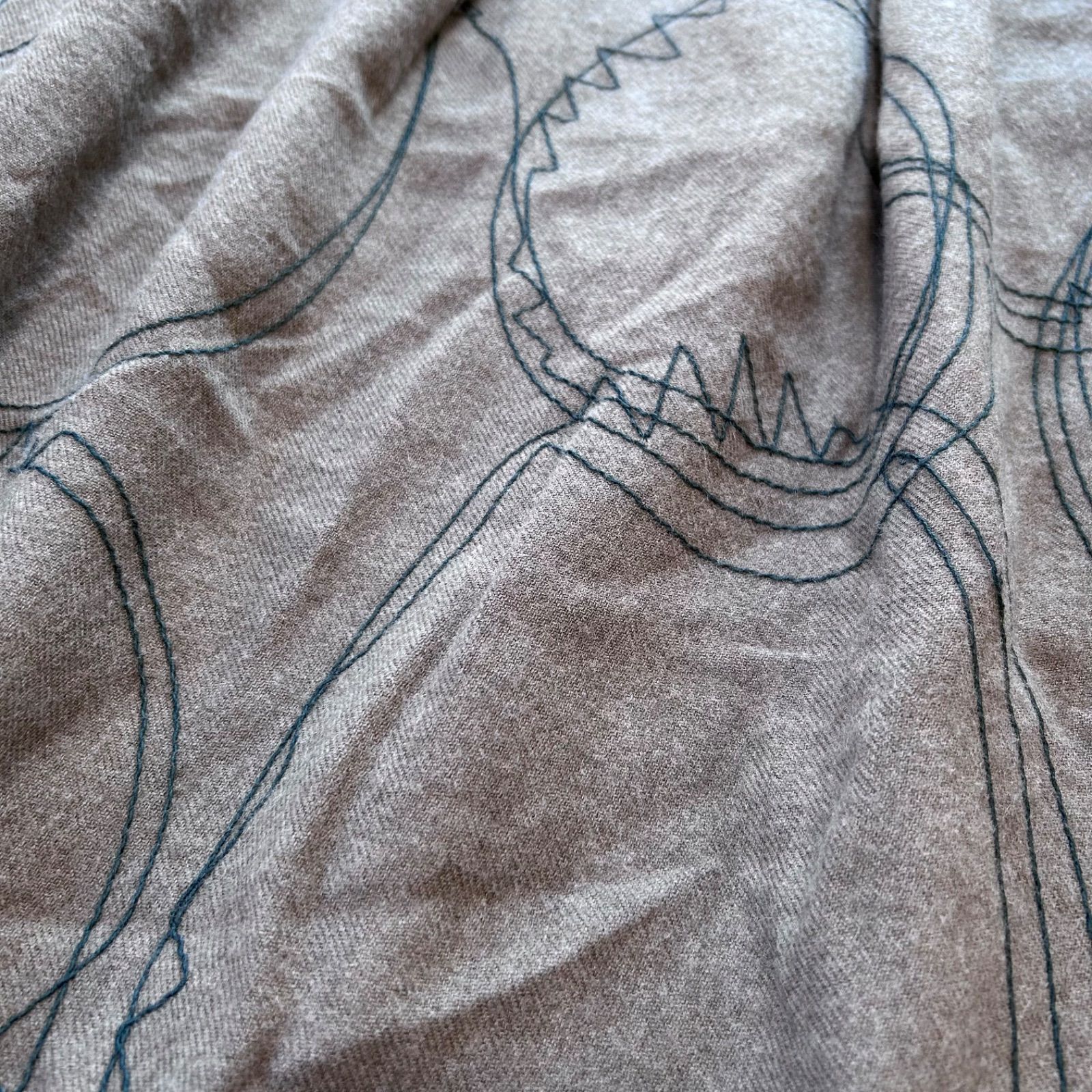 io comme io イオコムイオ マツオインターナショナル 刺繍 襟付き フ ロング ワンピース モスグリーン 38 ウール