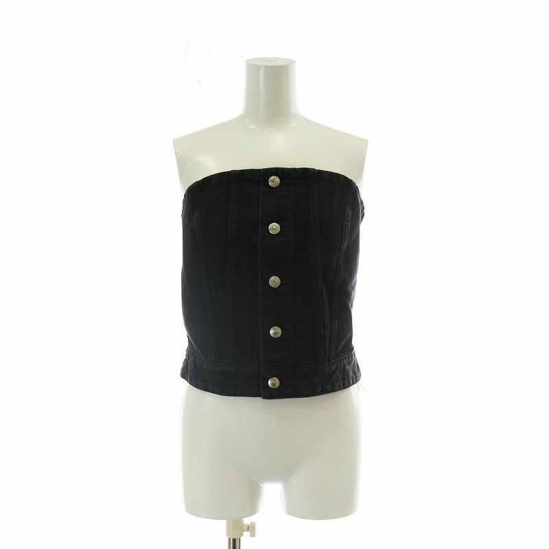 HYKE ハイク TWILL STRAPLESS TOP デニムビスチェ1