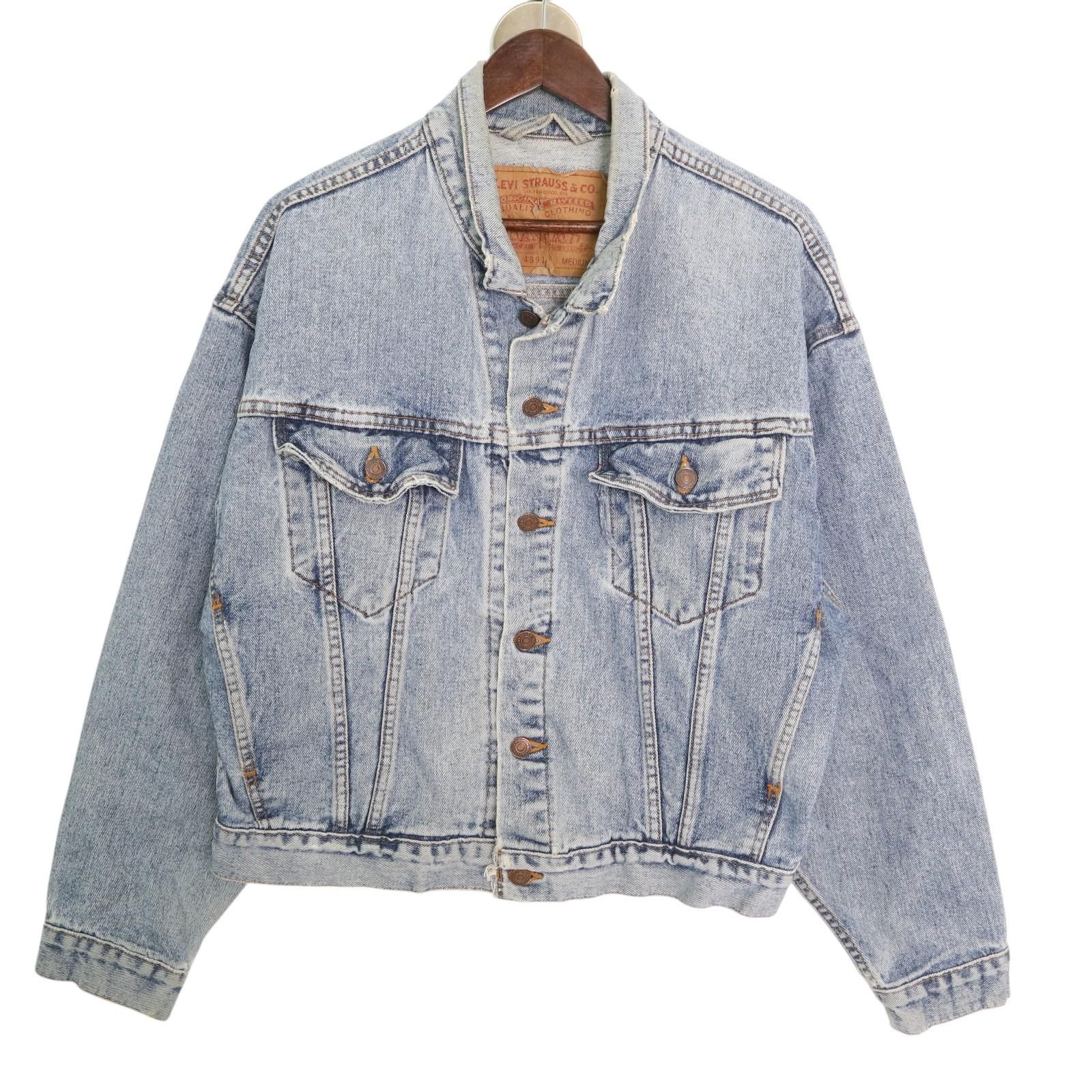 90年代 USA製 Levi's リーバイス 70598-4891 デニムトラッカージャケット ライトブルー (メンズ MEDIUM) 中古 古着 A3863