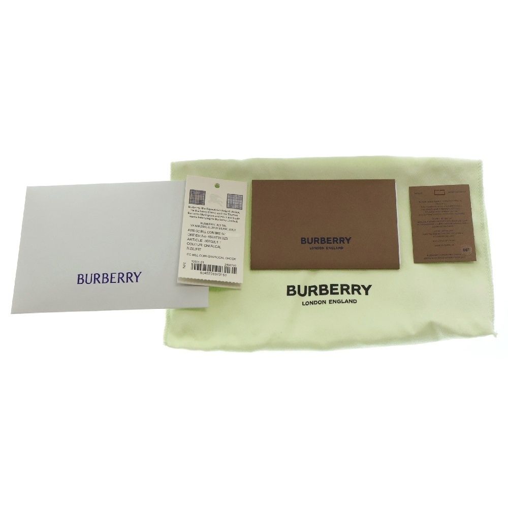 BURBERRY (バーバリー) 二つ折り財布 ブラック チェック柄 PVC×レザー  