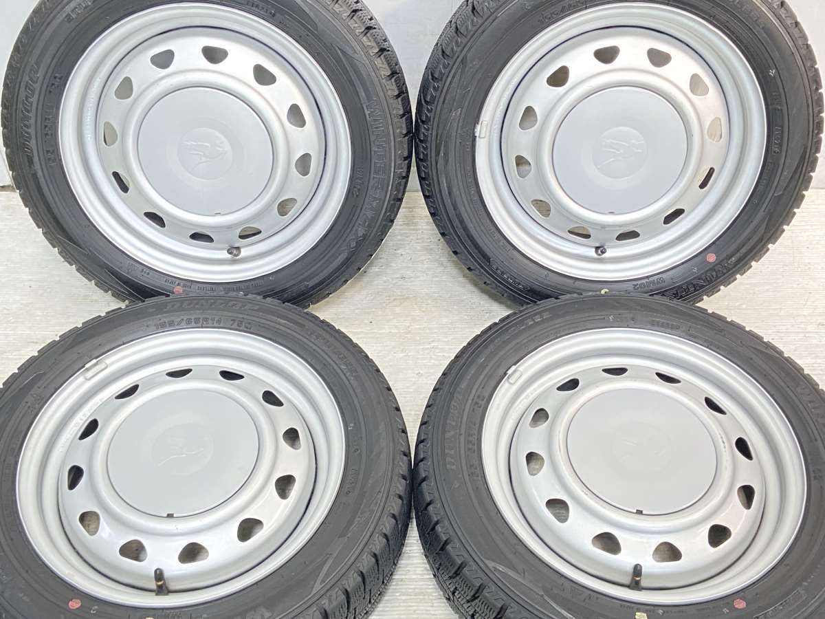 155/65R14 ダンロップ ウィンターマックス WM02 キャロウィンMN 14x4.5 100/114.3-4穴 中古タイヤ スタッドレスタイヤ  ホイールセット 4本セット w14240217026 - メルカリ