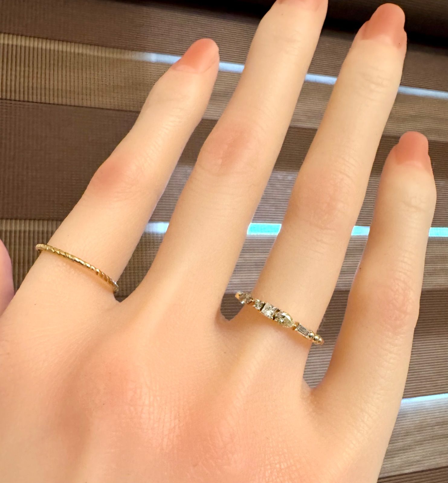 希少！セイレーンアズーロ◆ K18YG*11号*5種カットダイヤモンドリング 希少！セイレーンアズーロ◇ K18YG*11号*5種カットダイヤモンド