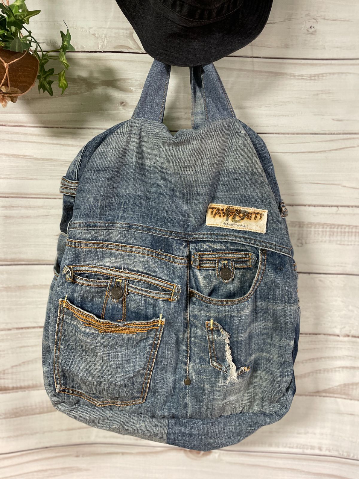 ー品販売  ジーンズリメイク バックパック 大きなリュックbag-0008 - メルカリ バッグ