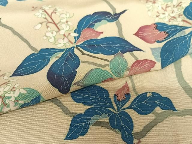 平和屋着物○本加賀友禅作家 小野てる美 訪問着 枝花文 浜