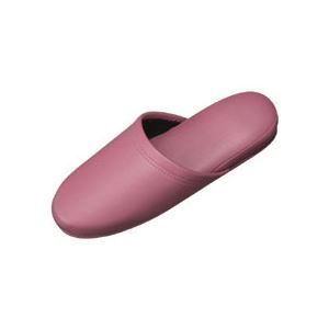  （まとめ）抗菌ビニールレザー調スリッパ ライラック 10足