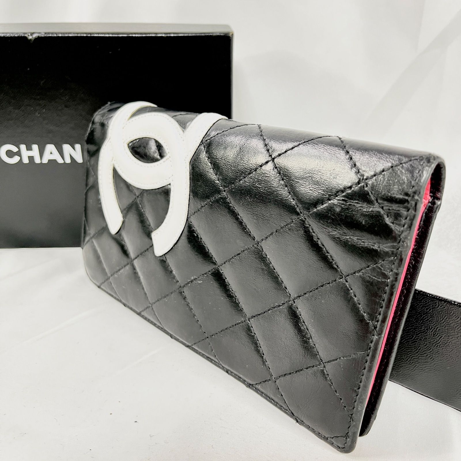 CHANEL シャネル カンボンライン 長財布 ココマーク 箱付き - 長財布