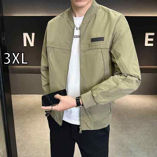 3XL 春 コーデ メンズ 用 服 シンプル ファッション オシャレ 大人 かっこいい 紳士服 カジュアル スタンドカラー ジャケット ハイエンド トップス 春秋 カジュアル 通勤スタイル 重ね着コーデ ゆったりシルエット 軽アウター