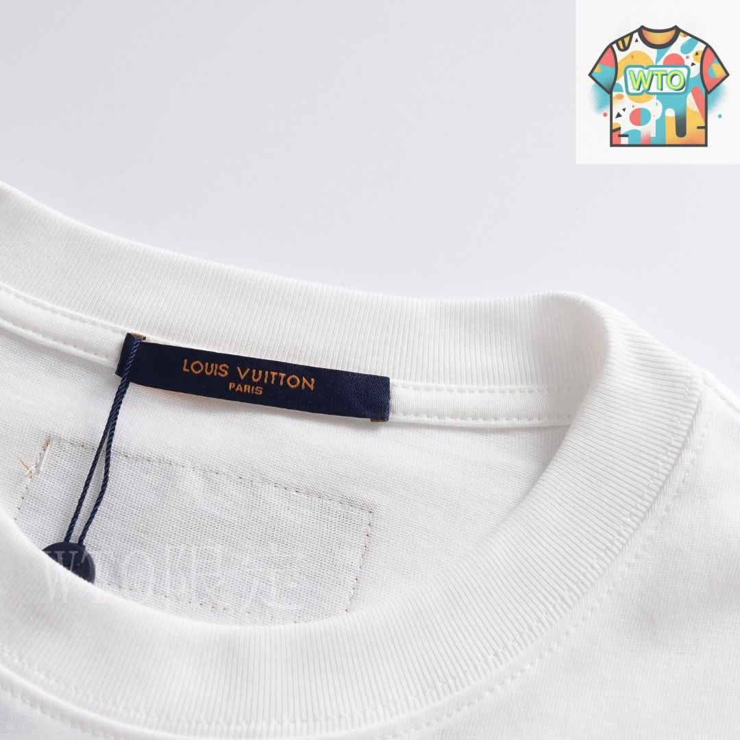 Louis Vuitton ロゴプリント ショートパンツ 今日特価】Louis Vuitton LV Logo Print ショートスリーブ-1