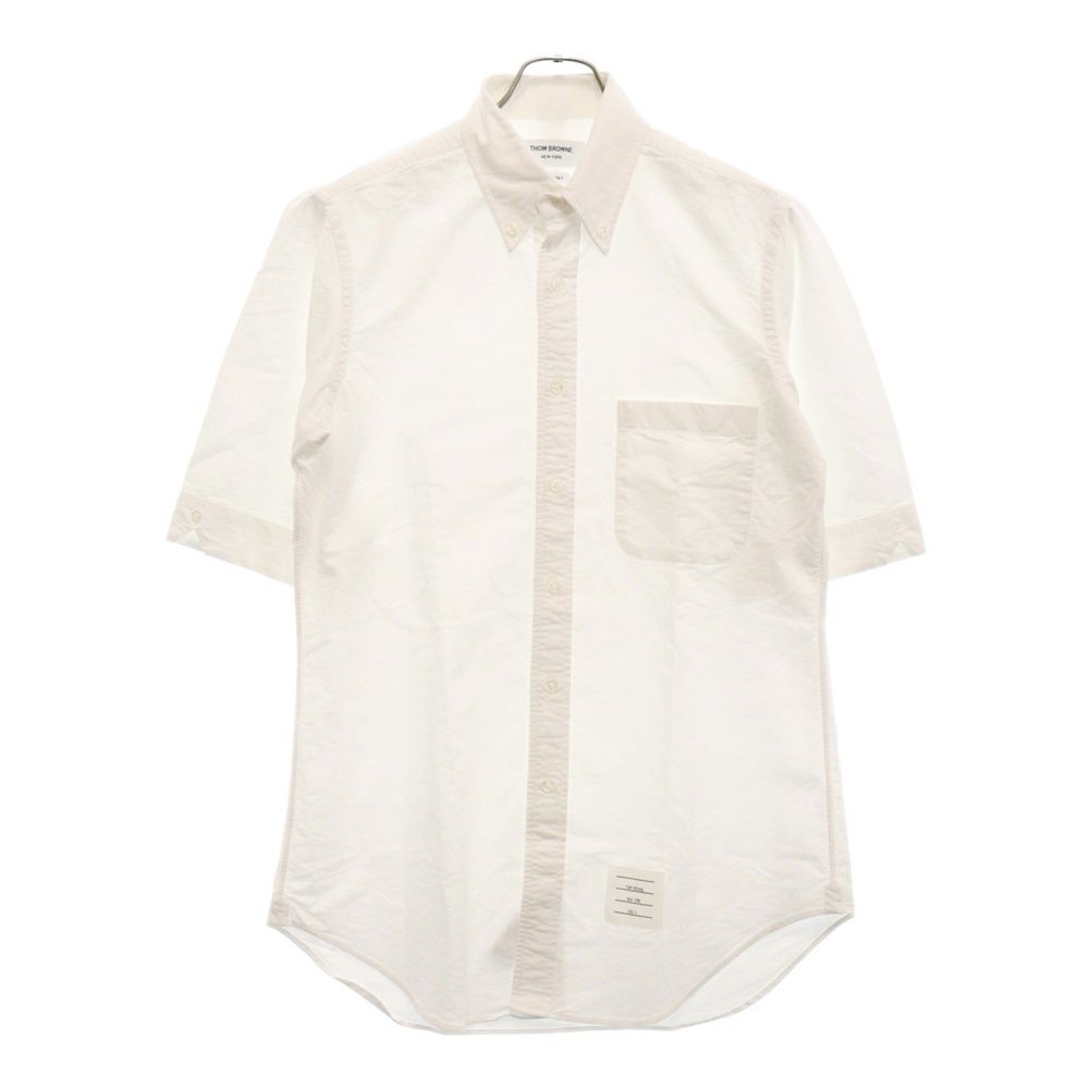 THOM BROWNE (トムブラウン) クラシックフィット オックスフォード 半袖シャツ ホワイト ]MWS002A-06177100