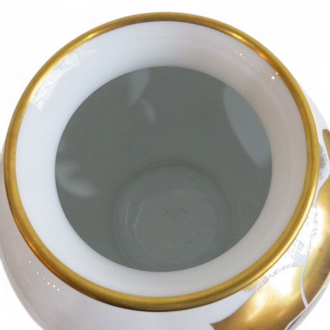 花　生　壺 OKURA 大倉陶園 金彩 花文 29㎝ 花瓶 木蓮 飾り壺 大型花瓶 花生