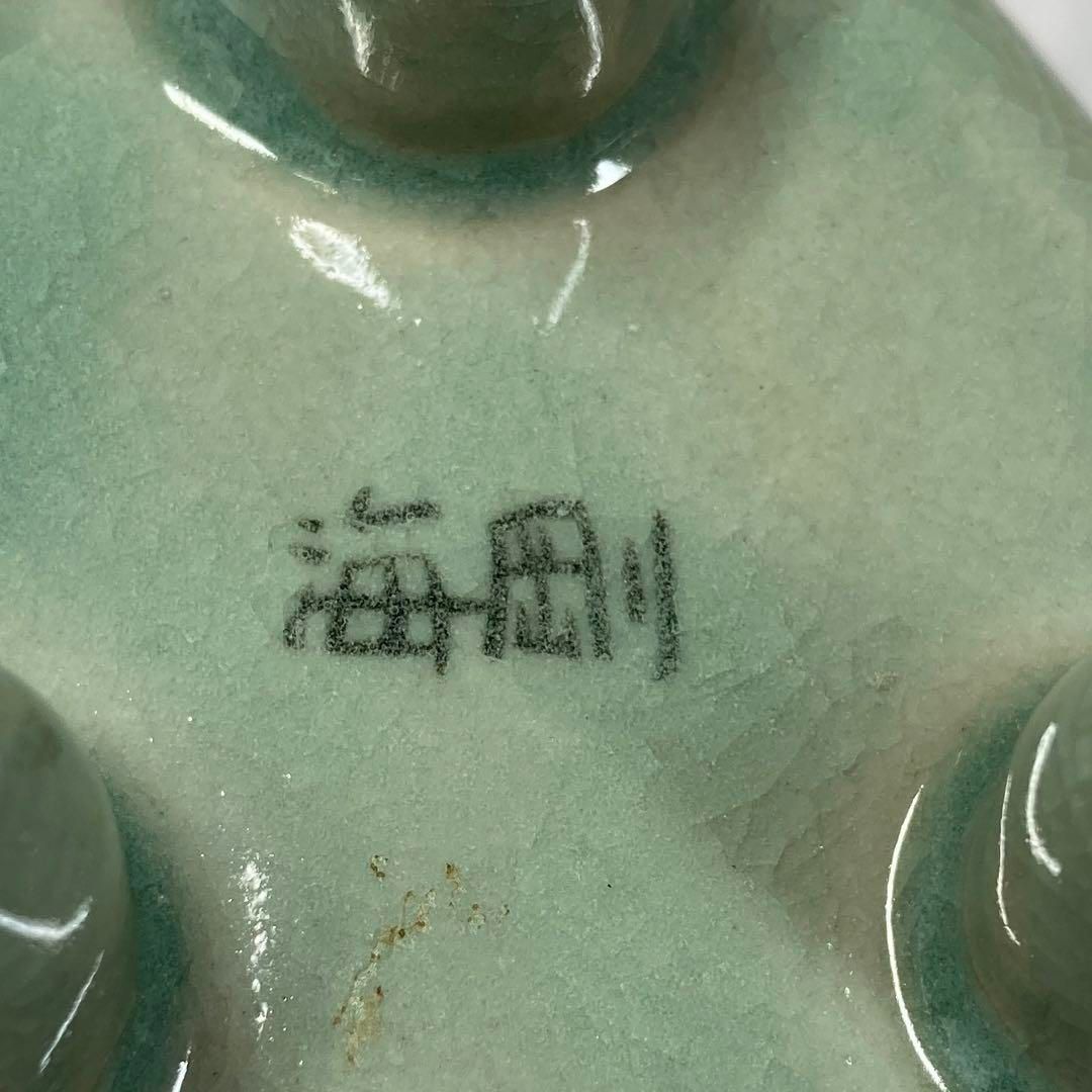 柳海剛在銘 青磁獅子香炉 高さ14㎝ 本Y5-0614 NEXPOTALLINN_EU