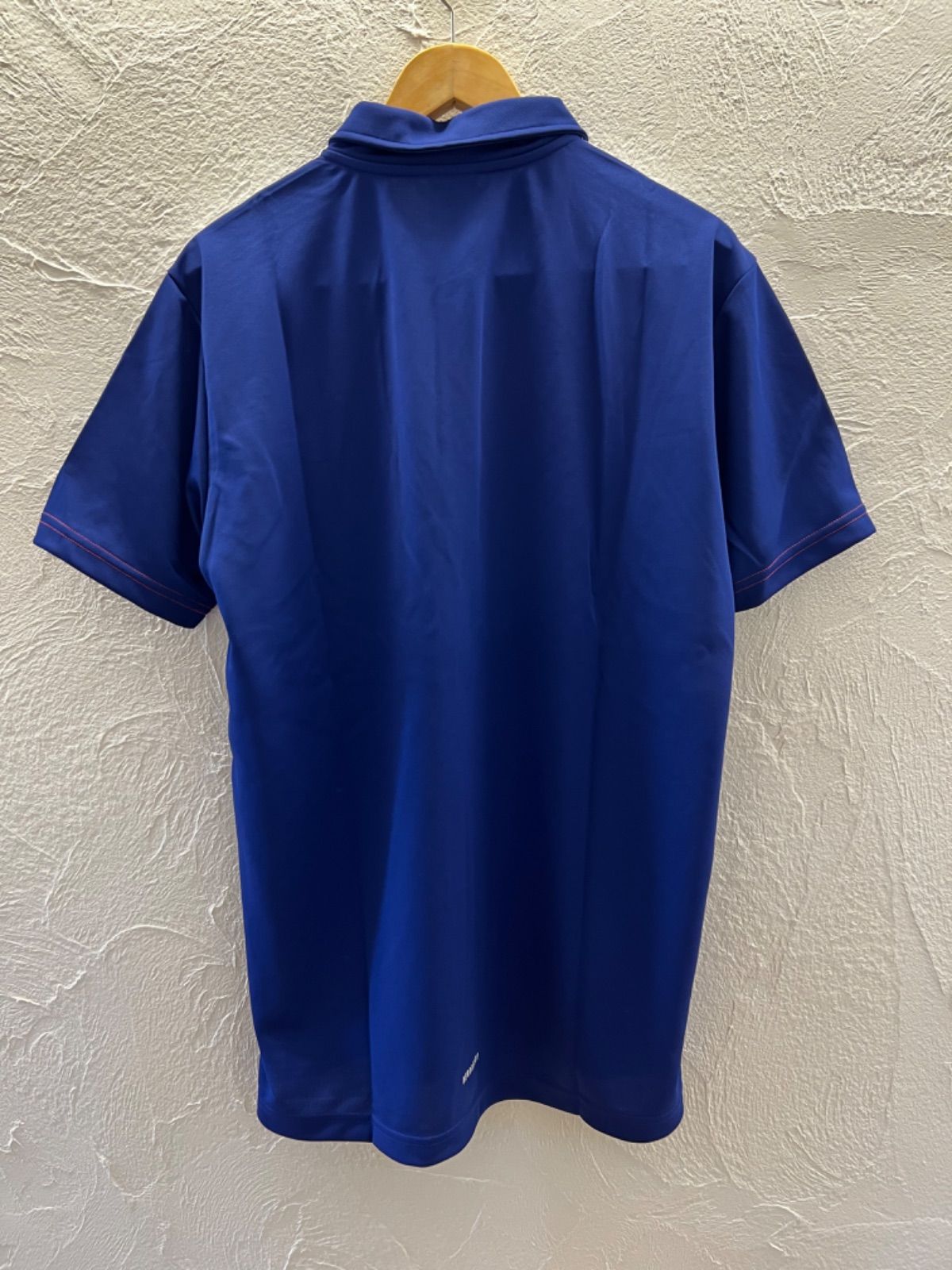 adidas JFA ポロシャツ w^)b adidas 新品 未使用品 JFA ポロシャツ ゲームシャツ ブルー 青 XL