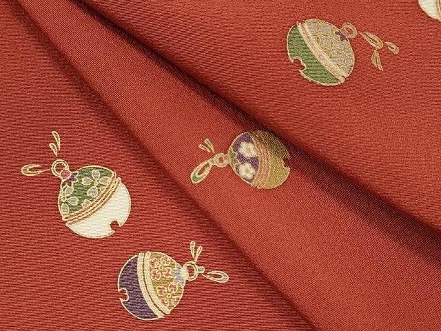 平和屋着物▽上質な小紋 単衣 鈴 金彩 正絹 逸品 CAAV9418ze