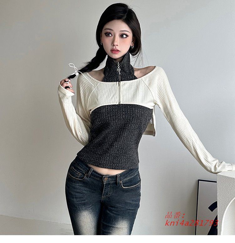 ニットボレロアンサンブル韓国ファッション kni4a281793