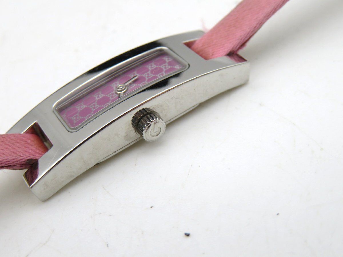 Exc+5] GUCCI 3900L ピンク文字盤 シルバー レディース腕時計