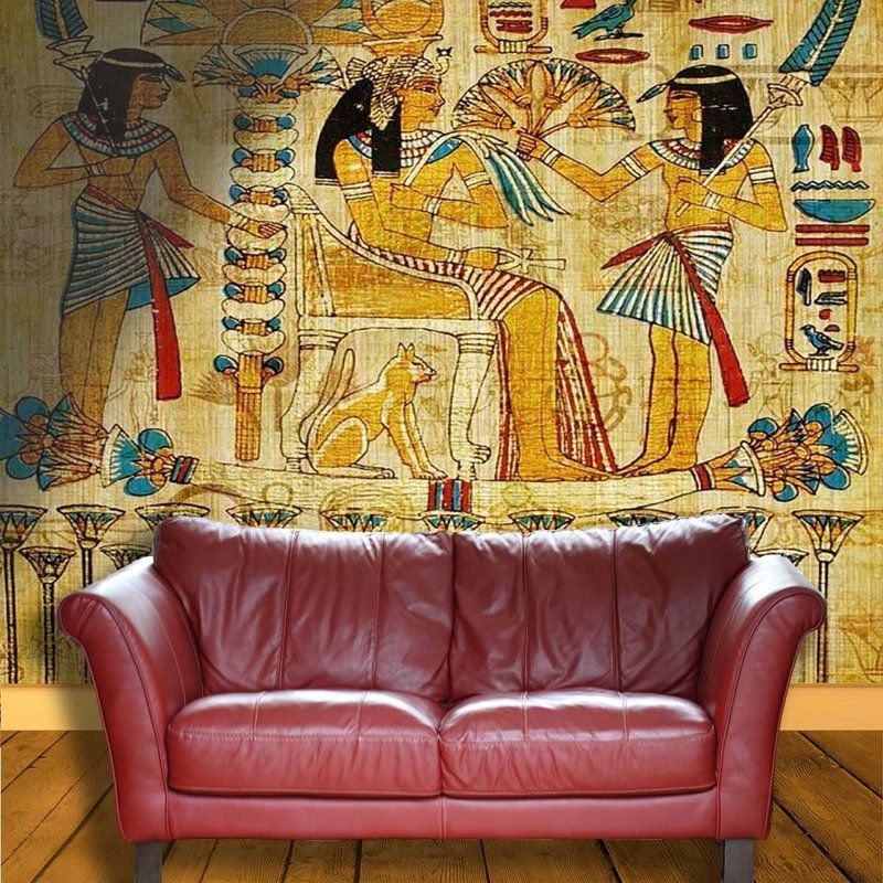 剥がして貼れる壁紙古代エジプト壁画 壁に貼り付け簡単にカット