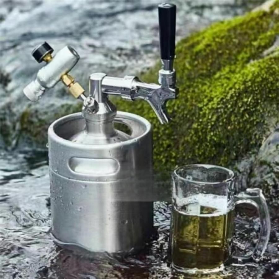 ステンレス鋼製5L大容量ビール樽システム