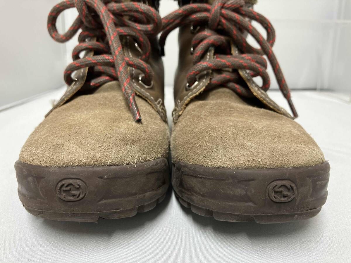  GUCCI BROWN SUEDE HIKING BOOTS グッチ ブラウン スェード ハイキング ブーツ サイズ29 17.5 cm ベビーブーツ ブーティ ベビーシューズ