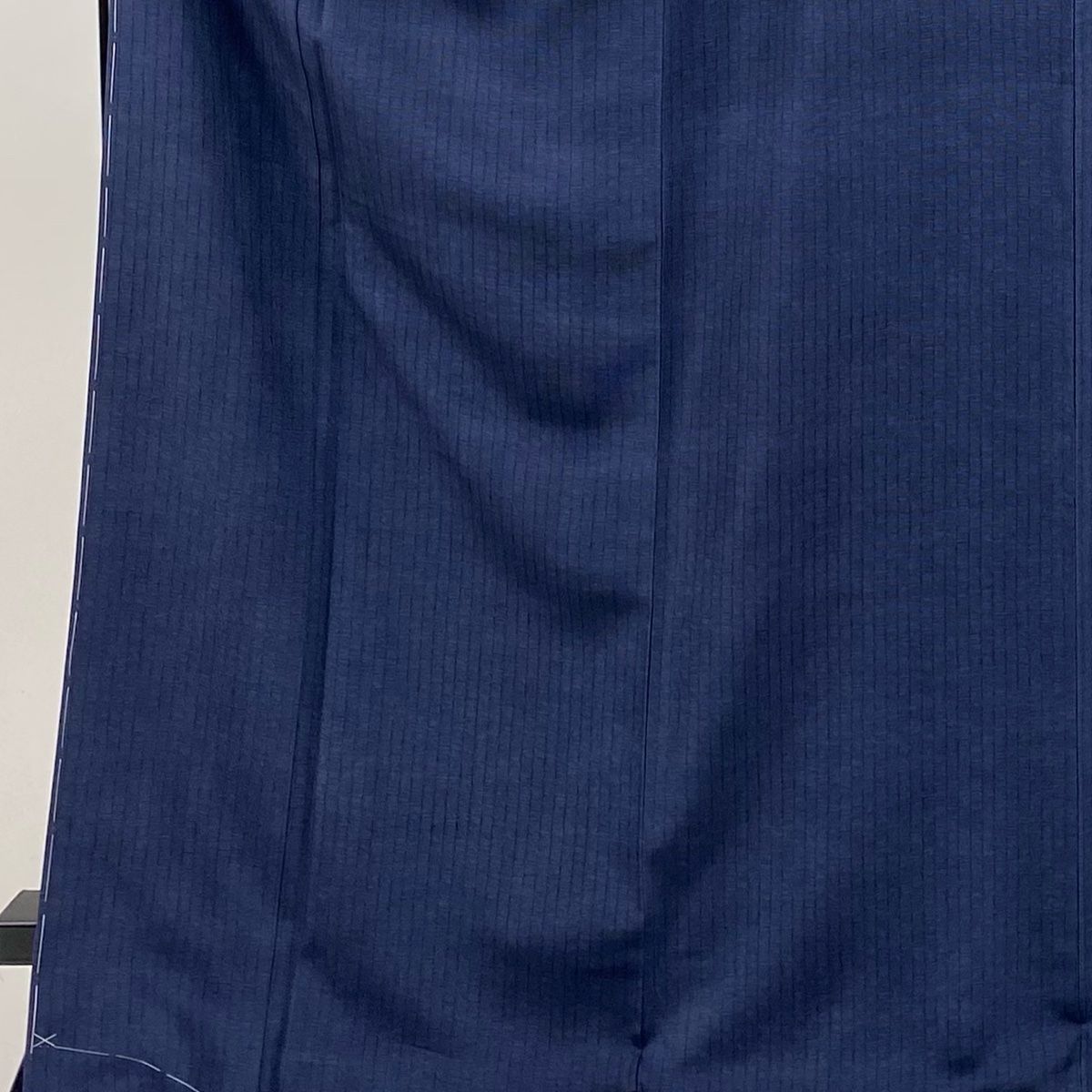 小紋 身丈171.5cm 裄丈69cm L 袷 縞 幾何学模様 紺色 正絹 名品