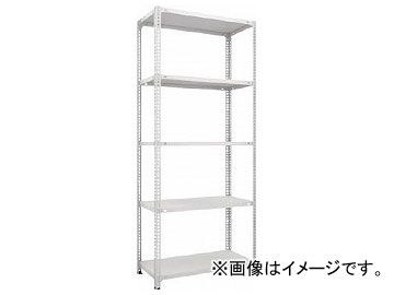 トラスコ中山 セミボルトレス軽量棚 W875×D300×H2100 5段 W色 SBL-7335-W(7786794)