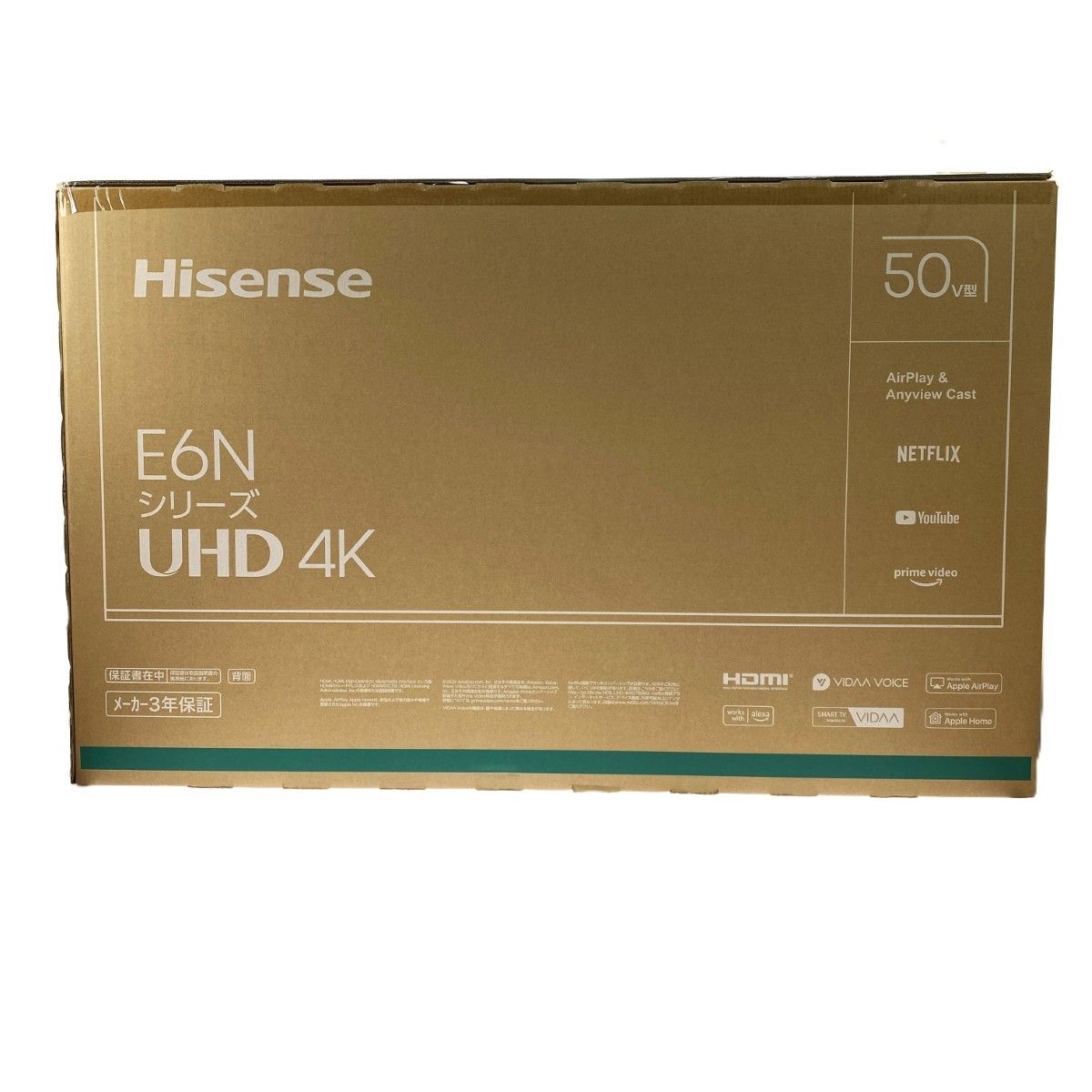 Hisense ハイセンス 液晶テレビ 50インチ 50 E 6 N UHD 4 k