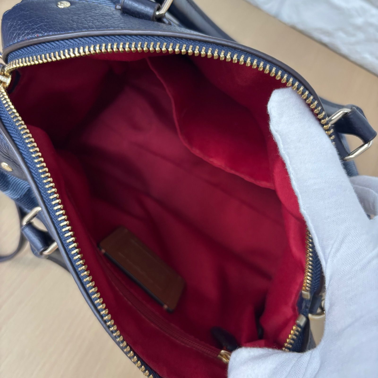 ◎COACH コーチ 2way ミニボストンバッグ ショルダーバッグ デニム地