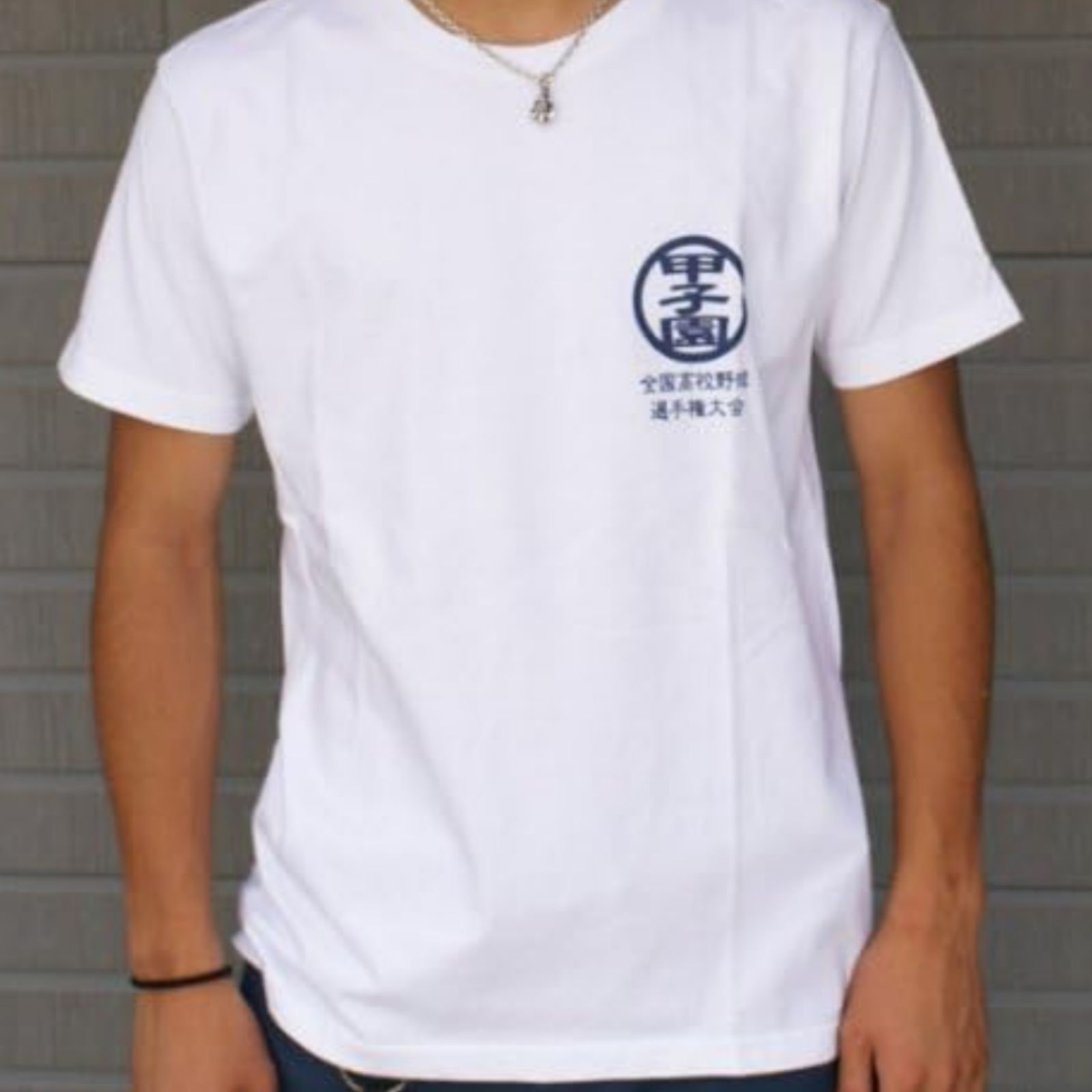 M_ホワイト 夏の甲子園 高校野球 □元祖甲子園Tシャツ白M☆ ドライ 