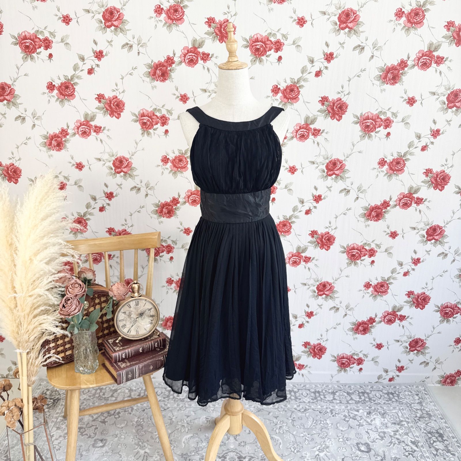 Kerrybrooke by Sears USA製 ヴィンテージブラックドレス／シフォン 