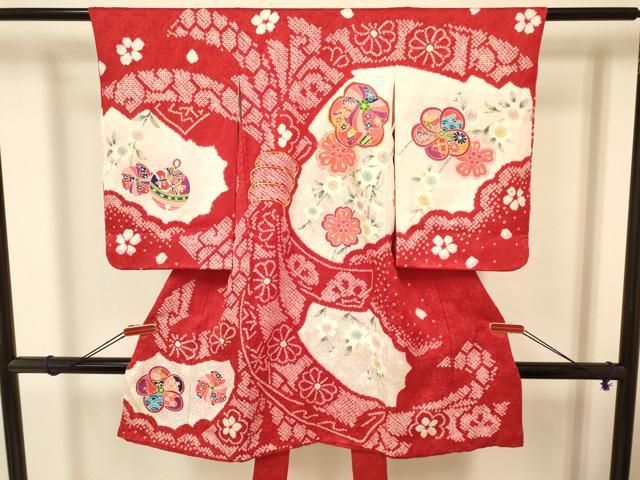 平和屋着物[]七五三 女の子 3歳 祝着 三つ身 長襦袢セット 駒刺繍