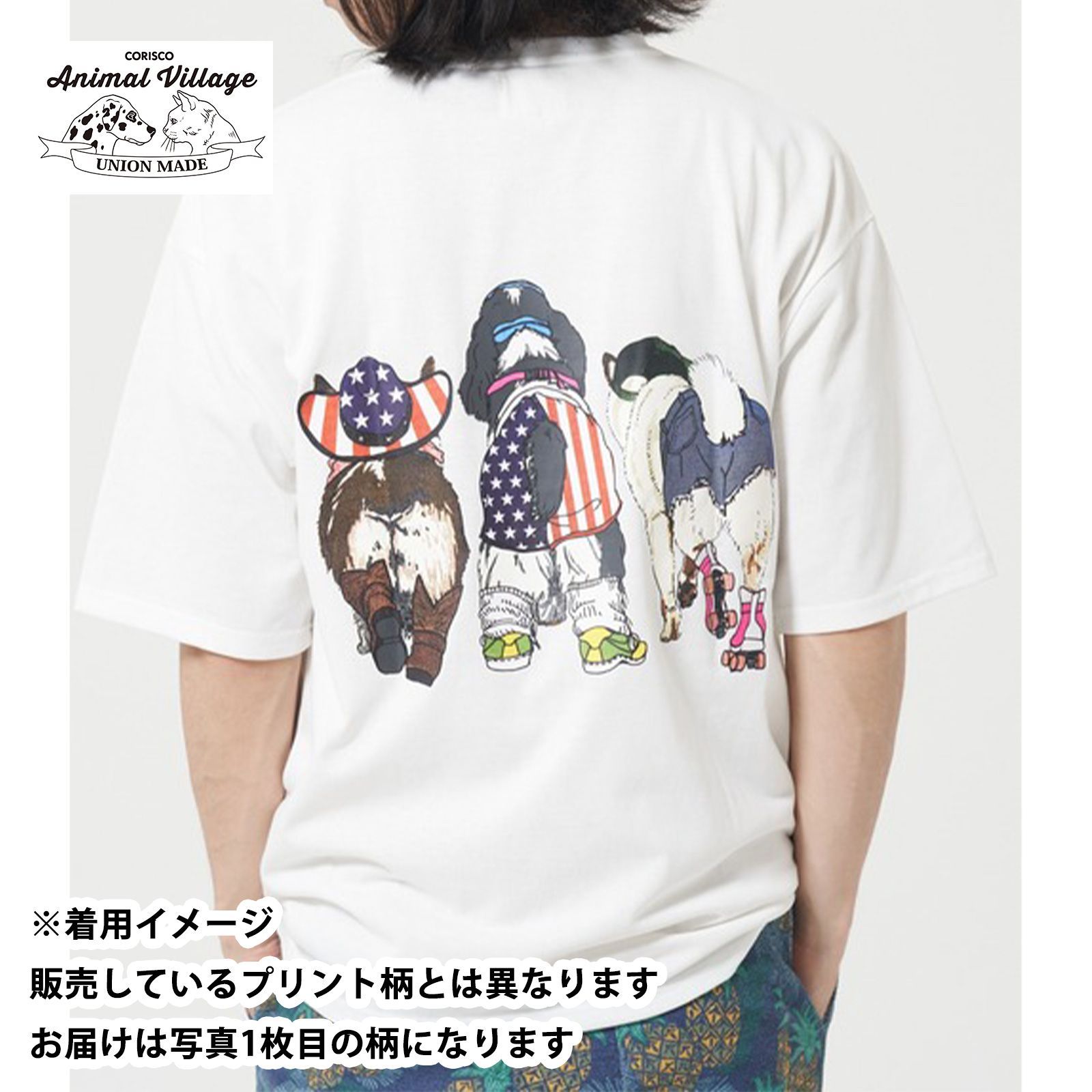 新品 CORISCO コリスコ アニマルプリント 犬 猫 プリント T