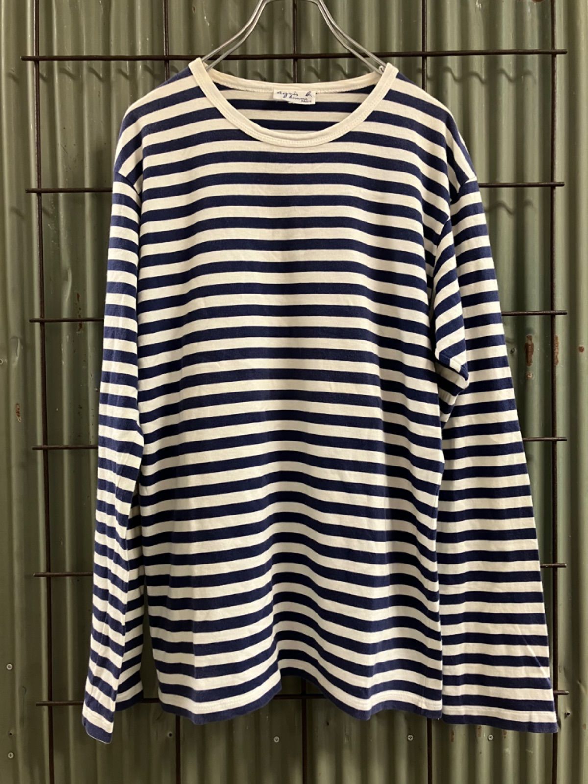 agnes b. homme 太ボーダー長袖Tシャツ L/アニエスベーロンtt3 agnes b. homme 太ボーダー長袖Tシャツ L/アニエスベーロンtt3