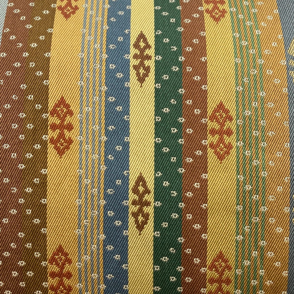 龍村美術織物　開き名古屋帯　山吹茶色 楽天市場】開き名古屋帯 美品 逸品 龍村美術織物 落款あり 縞