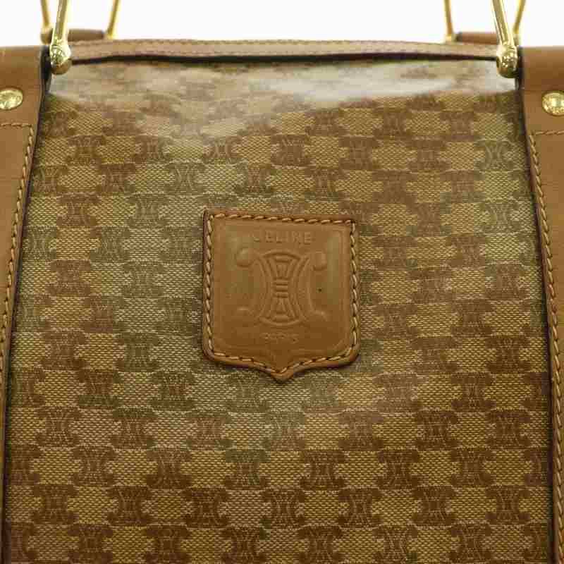CELINE ハンドバッグ ミニボストン 手提げ マカダム柄 トリオンフ PVC