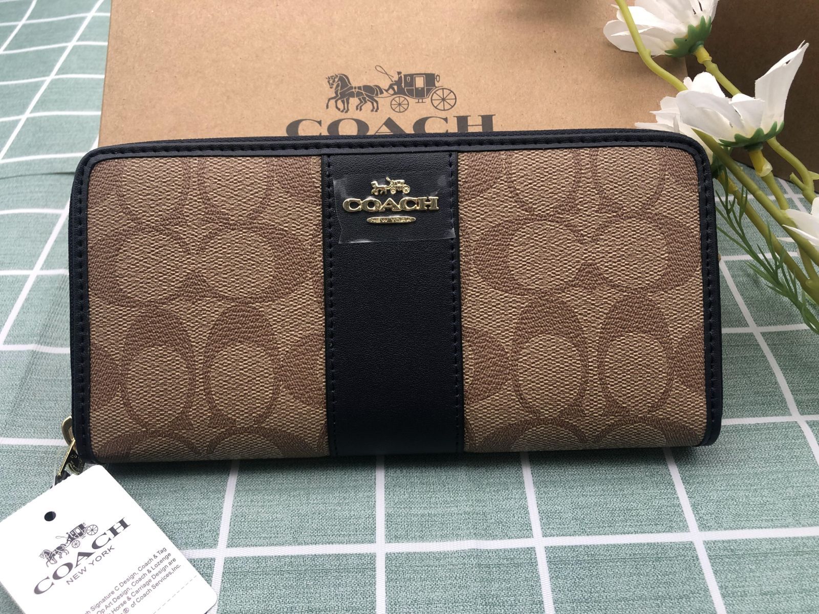 COACH  財布  コーチ 長財布 激安 クーポン配布 ギフト プレゼント レザー メンズレディース ズック スリム 小銭入れあり 新品未使用 ロゴ シグネチャー ウォレット ブランド CC023