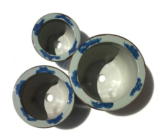 植木鉢】松鉢3点セット【和風植木鉢 節約 ミニ盆栽鉢 陶器 磁器】 楽天