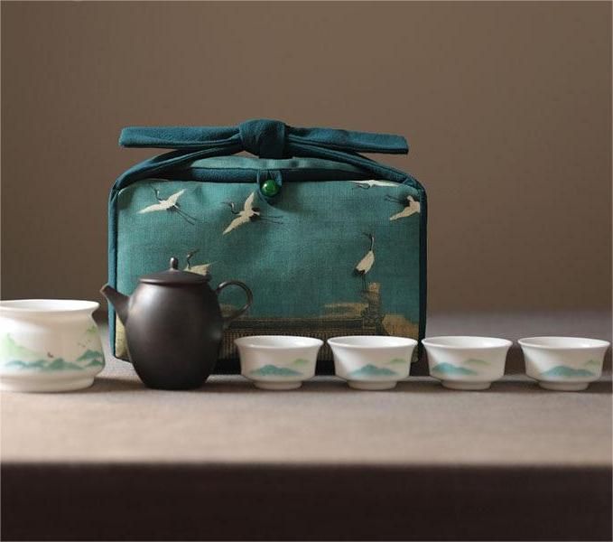 茶道具収納袋 茶器用絹しふく 角底仕覆点＋内部収納袋枚 セット kkkzbx