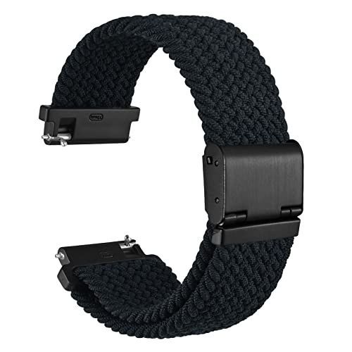 ブラック/ブラックバックル_24mm [WOCCI] 24mm 時計バンド ナイロン 時計ベルト 無段階調整 スマートウォッチ交換用バンド ブラック