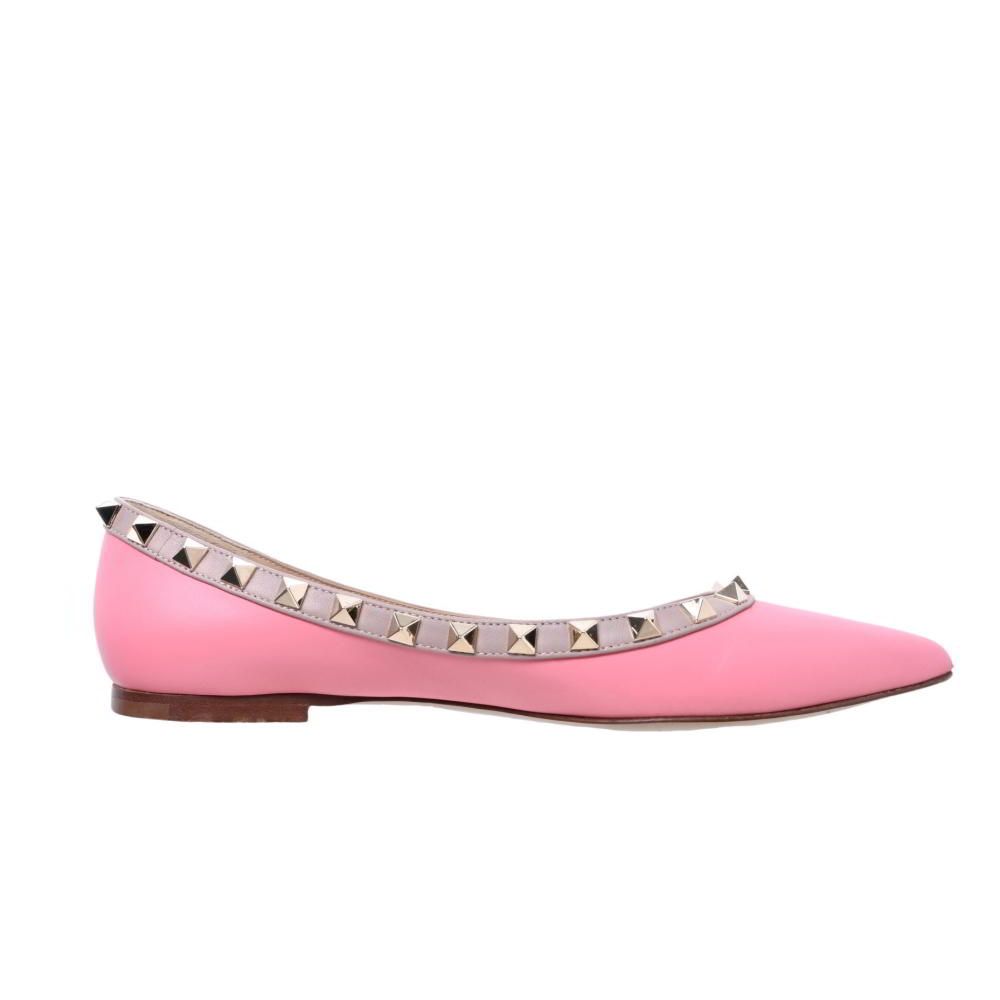 VALENTINO バレンティノ ロックスタッズ バレリーナ 36 ピンク VALENTINO バレンティノ ロックスタッズ バレリーナ 36ピンク