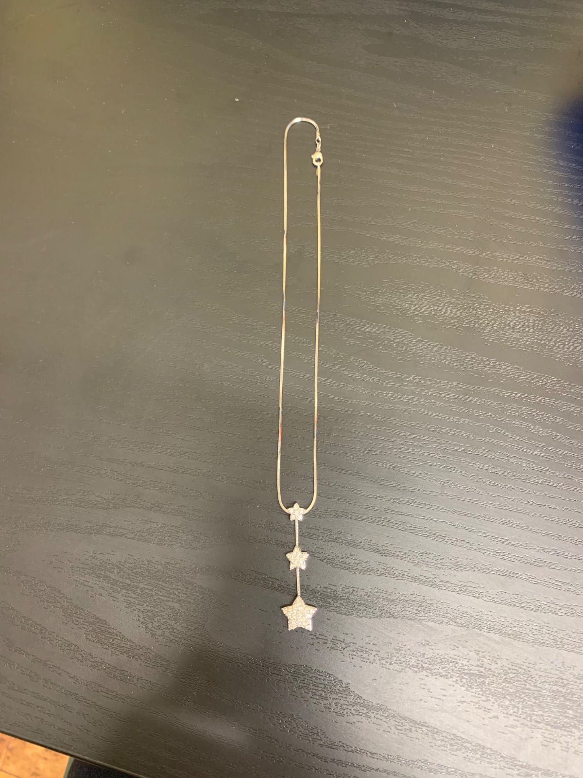 ◆未使用級◆スワロフスキー ネックレス 星　スター 3 スワロフスキー ネックレス 星 スター 3連 パヴェ シルバー