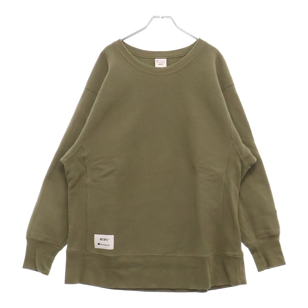 WTAPS ダブルタップス ×Champion REVERSE WEAVE SWEATSHIRT C8-T016 チャンピオン リバースウィーブ スウェットシャツ クルーネックトレーナー カーキ