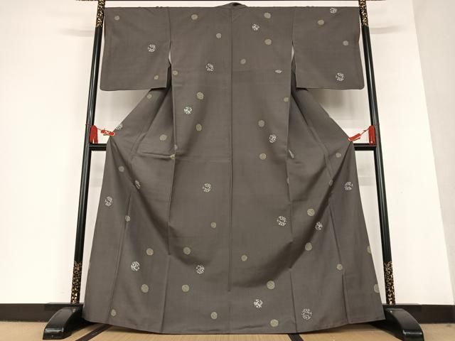 平和屋着物○印傳 小紋 紬地 花丸文 正絹 逸品 AAAU8002zg - メルカリ