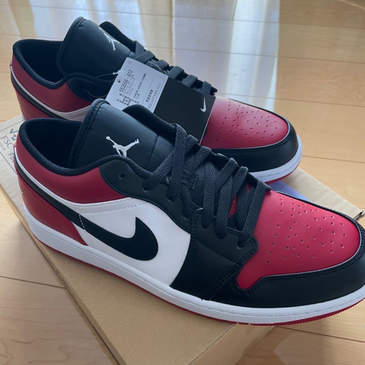 新品 希少30㌢ Nike Air Jordan 1 Low Bred Toe - インタレスト - メルカリ