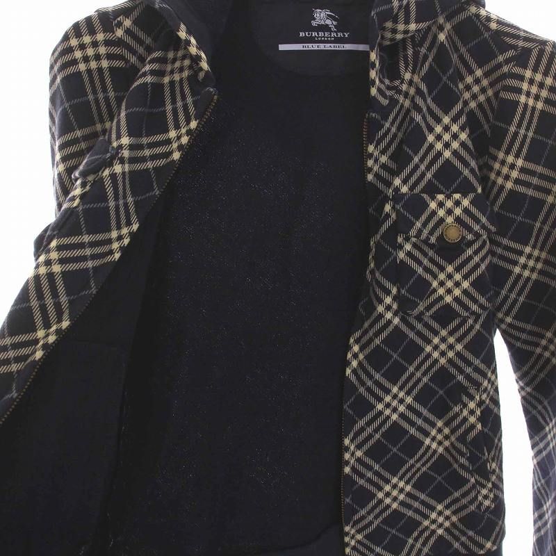 バーバリーブルーレーベル BURBERRY BLUE LABEL ジップアップパーカー スウェット フード裏チェック柄 ロゴ刺繍 38 M チャコール グレー Yahoo!オークション -「バーバリーブルーレーベルジップアップ